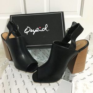 NEW | Qupid | Black Peep Hole Heels Size 7.5